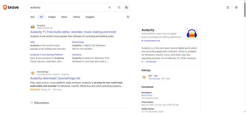 Download Audacity