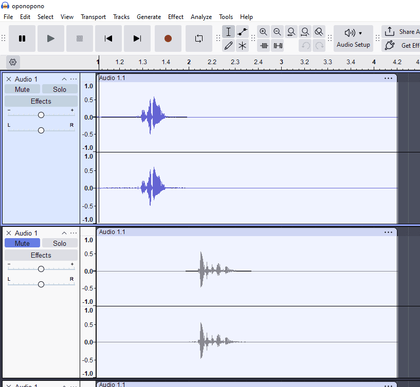 Separating the audio into 4 channels